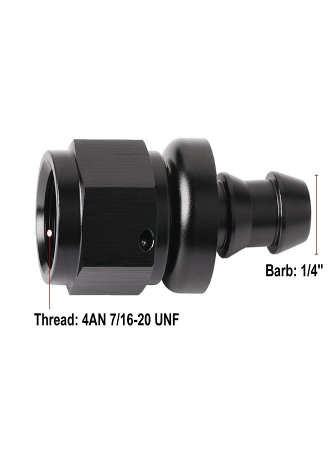 Podavelle 4AN Straight Push Lock Hose Fitting End Adapter Aluminum Black 2PCS - Image 2